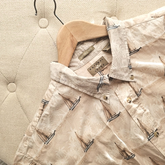Natural Issue Other - Wrinkle Free Natural Issue Boat Nautical Shirt 100% Cotton Men's Sailboat Shirt